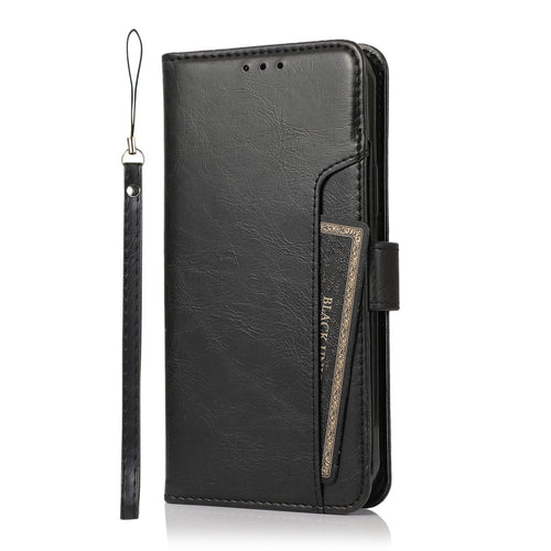 Indy Series Black Leather Wallet Case - iPhone 13 Pro Max