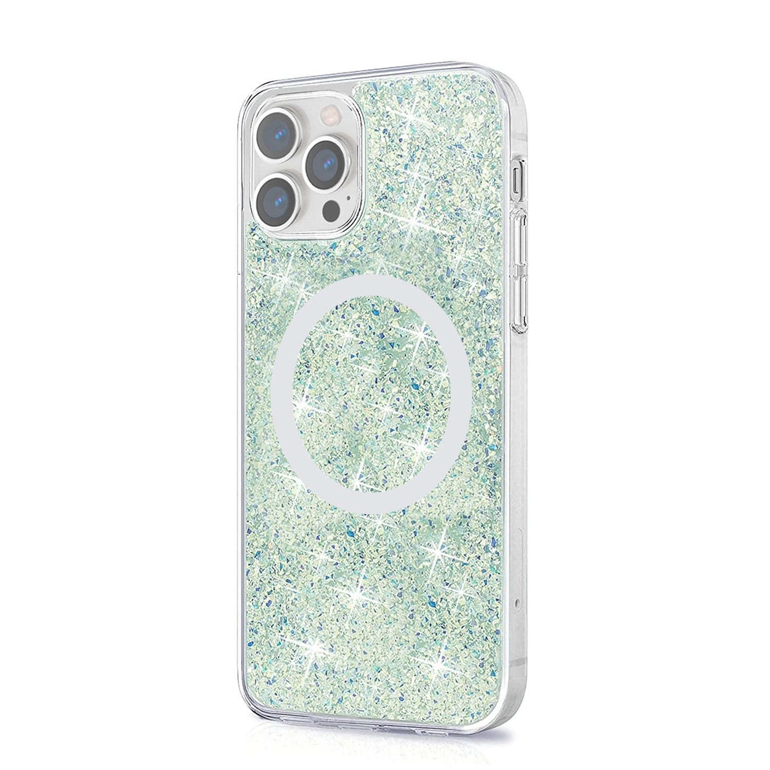 Sparkle Case with MagSafe for iPhone 13 Pro Max Clear Teal Green