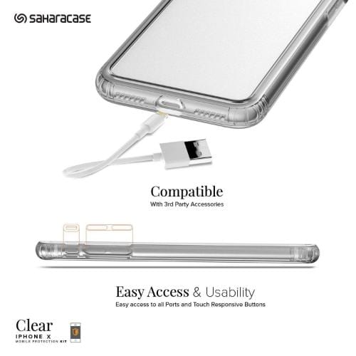 SaharaCase® iPhone X/XS Protection Kit Case & Glass Screen Clear