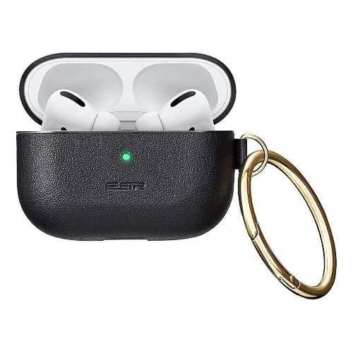 Black Faux Leather Airpods Pro Case | SaharaCase
