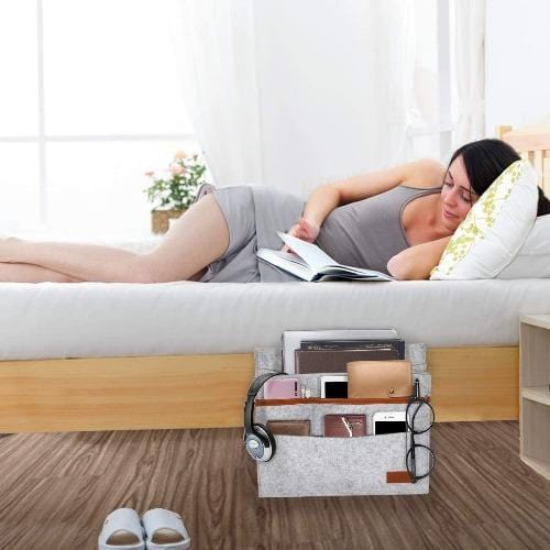 SaharaCase - Bedside Storage Bag for Most Cell Phones and Tablets - Gray - Sahara Case LLC