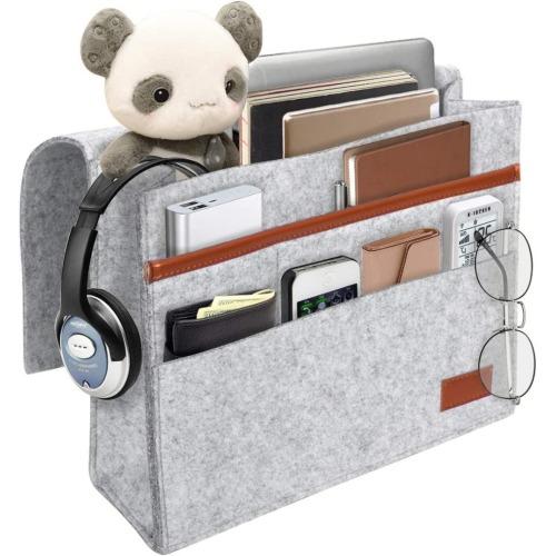 SaharaCase - Bedside Storage Bag for Most Cell Phones and Tablets - Gray - Sahara Case LLC