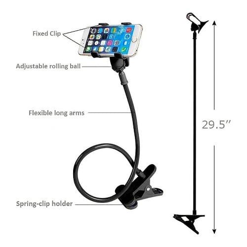 SaharaCase - Flexible Desk Mount - for Most CellPhones - Black - Sahara Case LLC