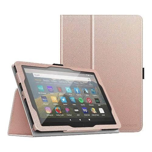 SaharaCase - Folio Case - for Amazon Kindle Fire HD 8 2020 and HD 8 Plus - Rose Gold - Sahara Case LLC