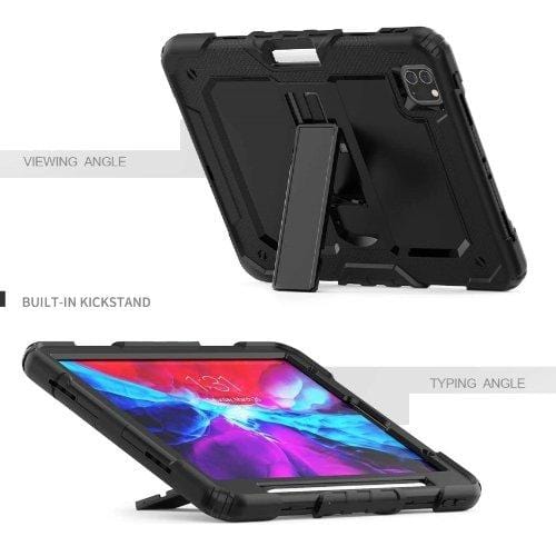 SaharaCase - Heavy Duty Series Case with Built-in Screen Protector - iPad Pro 12.9" (2020) - Scorpion Black - Sahara Case LLC