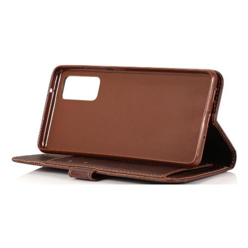 SaharaCase - Leather Folio Series Case - Galaxy S20 FE - Brown - Sahara Case LLC
