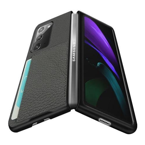 SaharaCase - Leather Series Case for Samsung Galaxy Z Fold2 5G - Gray - Sahara Case LLC