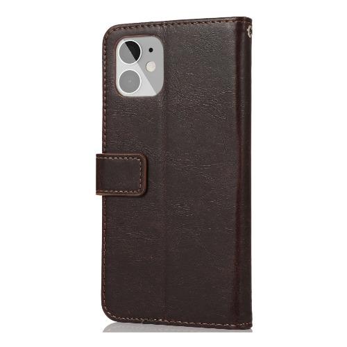 SaharaCase - Leather Wallet Series Case - for iPhone 12 Mini 5.4" - Brown - Sahara Case LLC