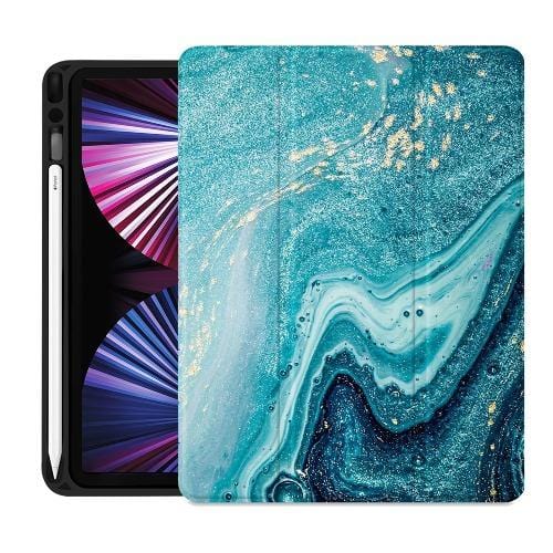 SaharaCase - Marble Folio Case for Apple iPad Pro 11" (3rd Gen 2021) - Green - Sahara Case LLC