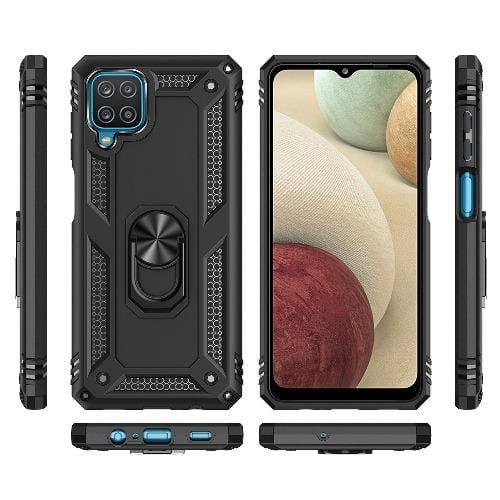 SaharaCase - Military Kickstand Case - for Samsung Galaxy A12 (2021) - Black - Sahara Case LLC