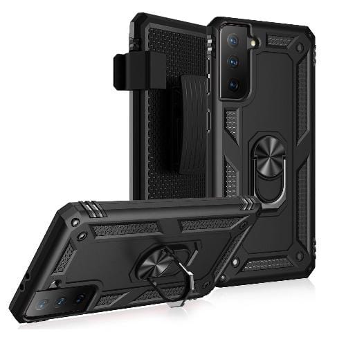 SaharaCase - Military Kickstand Series Case - for Samsung Galaxy S21 5G - Black - Sahara Case LLC