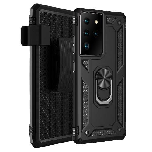 SaharaCase - Military Kickstand Series Case - for Samsung Galaxy S21 Ultra 5G - Black - Sahara Case LLC