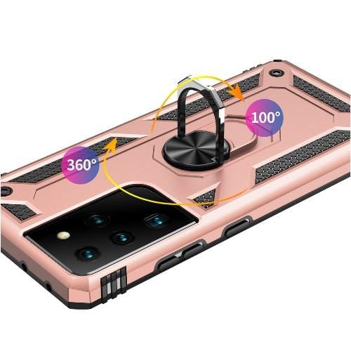 SaharaCase - Military Kickstand Series Case - for Samsung Galaxy S21 Ultra 5G - Rose Gold - Sahara Case LLC