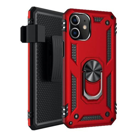 SaharaCase - Military Kickstand Series Case - Apple iPhone 12 Mini 5.4" (2020) - Red