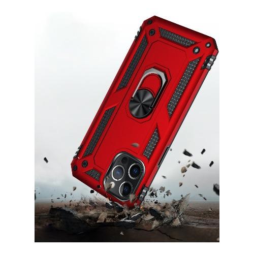 SaharaCase - Military Kickstand Series Case - iPhone 12 Pro Max 6.7" - Red - Sahara Case LLC