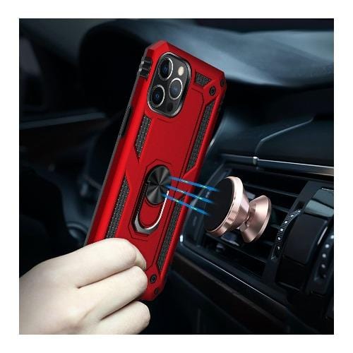 SaharaCase - Military Kickstand Series Case - iPhone 12 Pro Max 6.7" - Red - Sahara Case LLC