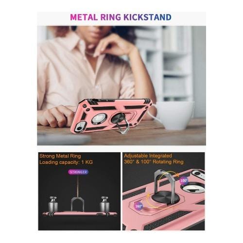 SaharaCase - Military Kickstand Series Case - iPhone SE(Gen 2) 2020 - Rose Gold - Sahara Case LLC