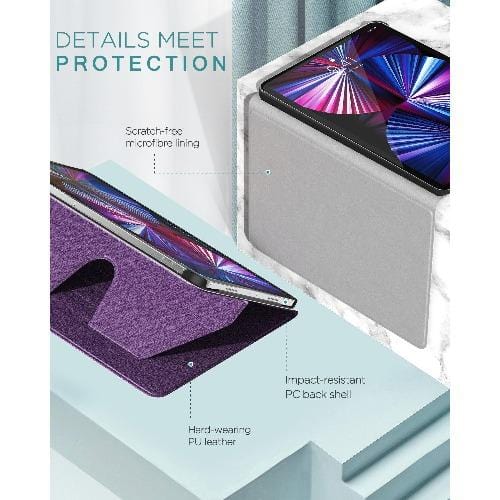 SaharaCase - Multi-Angle Folio Case for Apple iPad Pro 11" (3rd Gen 2021) - Purple - Sahara Case LLC