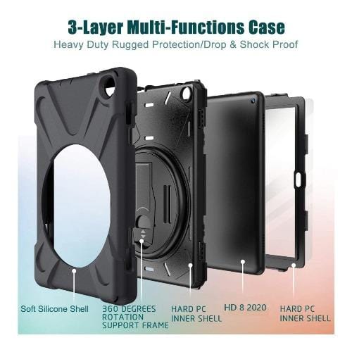 SaharaCase - Protective Case - for Amazon Kindle Fire HD 8 2020 and HD 8 Plus 2020 - Clear - Sahara Case LLC