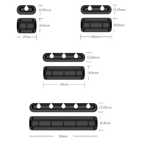 SaharaCase USB Cable Holder Organizer (4-Pack) Black TB00097 - Best Buy