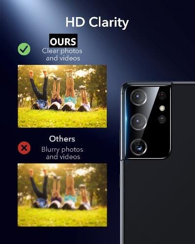 ZeroDamage - FlexiGlass Camera Lens Protector - for Samsung Galaxy S21 Ultra 5G (2-Pack) - Black - Sahara Case LLC
