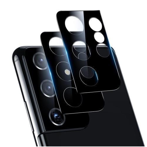 ZeroDamage - FlexiGlass Camera Lens Protector - for Samsung Galaxy S21 Ultra 5G (2-Pack) - Black - Sahara Case LLC